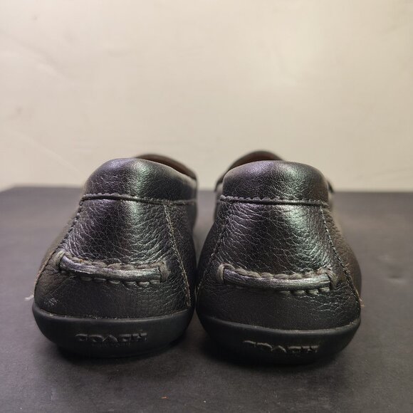Coach Penny Loafers Womens Size 7.5 Pewter Metallic Pebbled Leather Moc - Picture 12 of 16